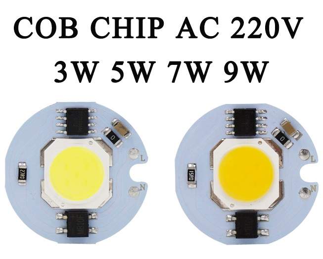10Pcs LED COB Chip Light 9W 7W 5W 3W 220V Input Smart IC DYNOKART